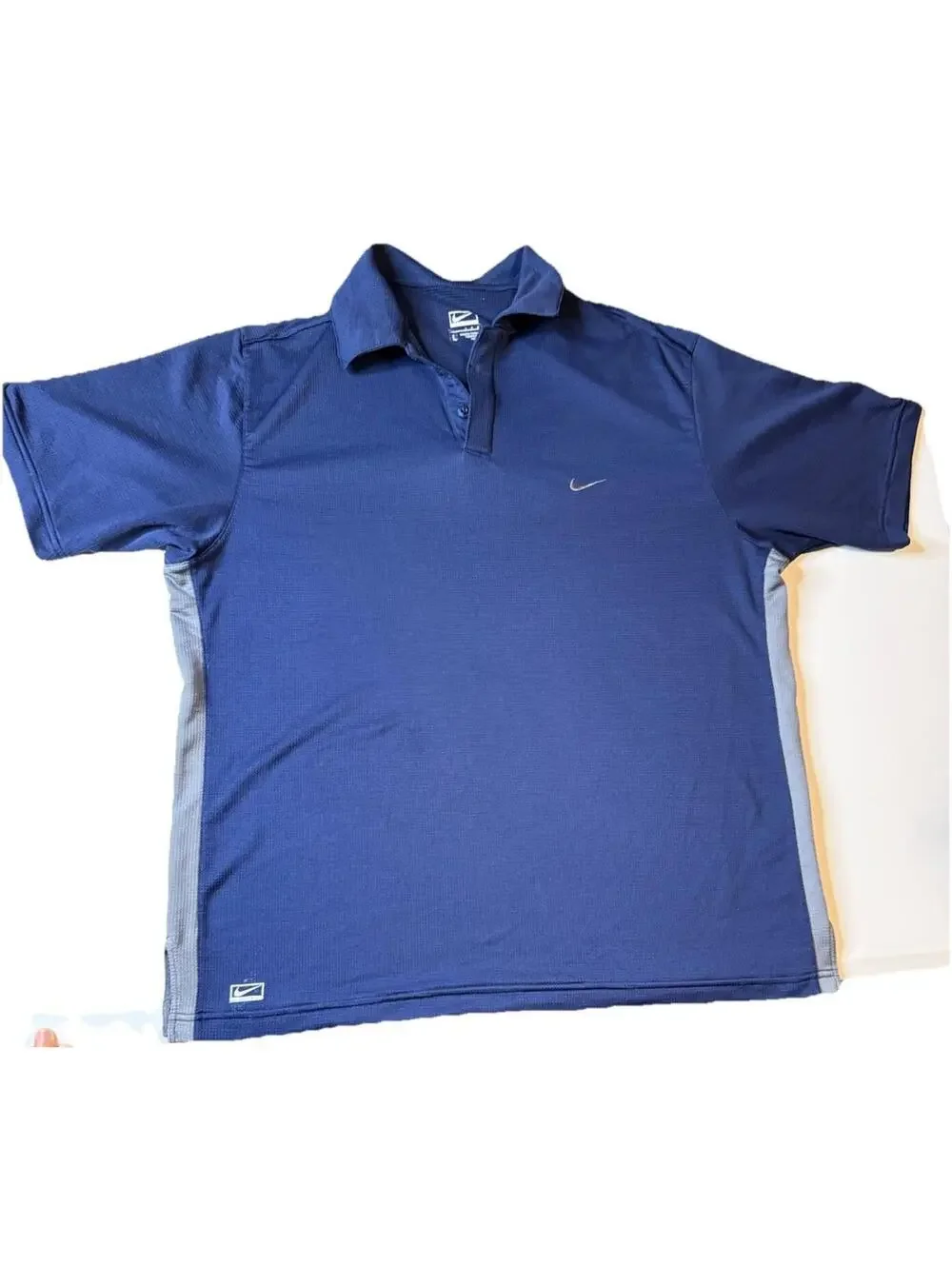 Nike Polo Shirt Mens Large Blue Short Sleeve Performance Golf Casual Tennis